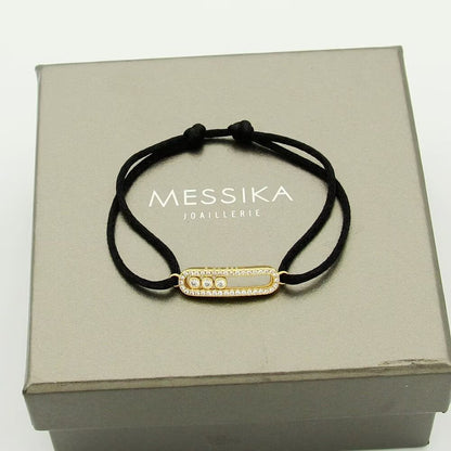 [Clover Jewelry]Messika Care(s) pink cord pavé bracelet