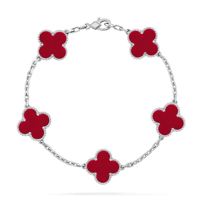 [Clover Jewelry] CLOVER 5 MOTIF RED CORNELIAN BRACELET COLLECTION