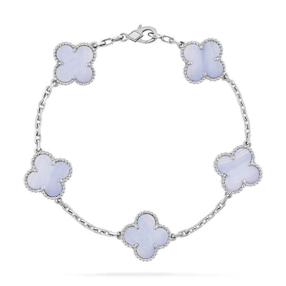 [Clover Jewelry] CLOVER 5 MOTIF PURPLE CHALCEDONY BRACELET COLLECTION