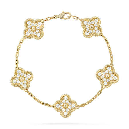 [Clover Jewelry] CLOVER 5 MOTIF FULL DIAMOND BRACELET COLLECTION
