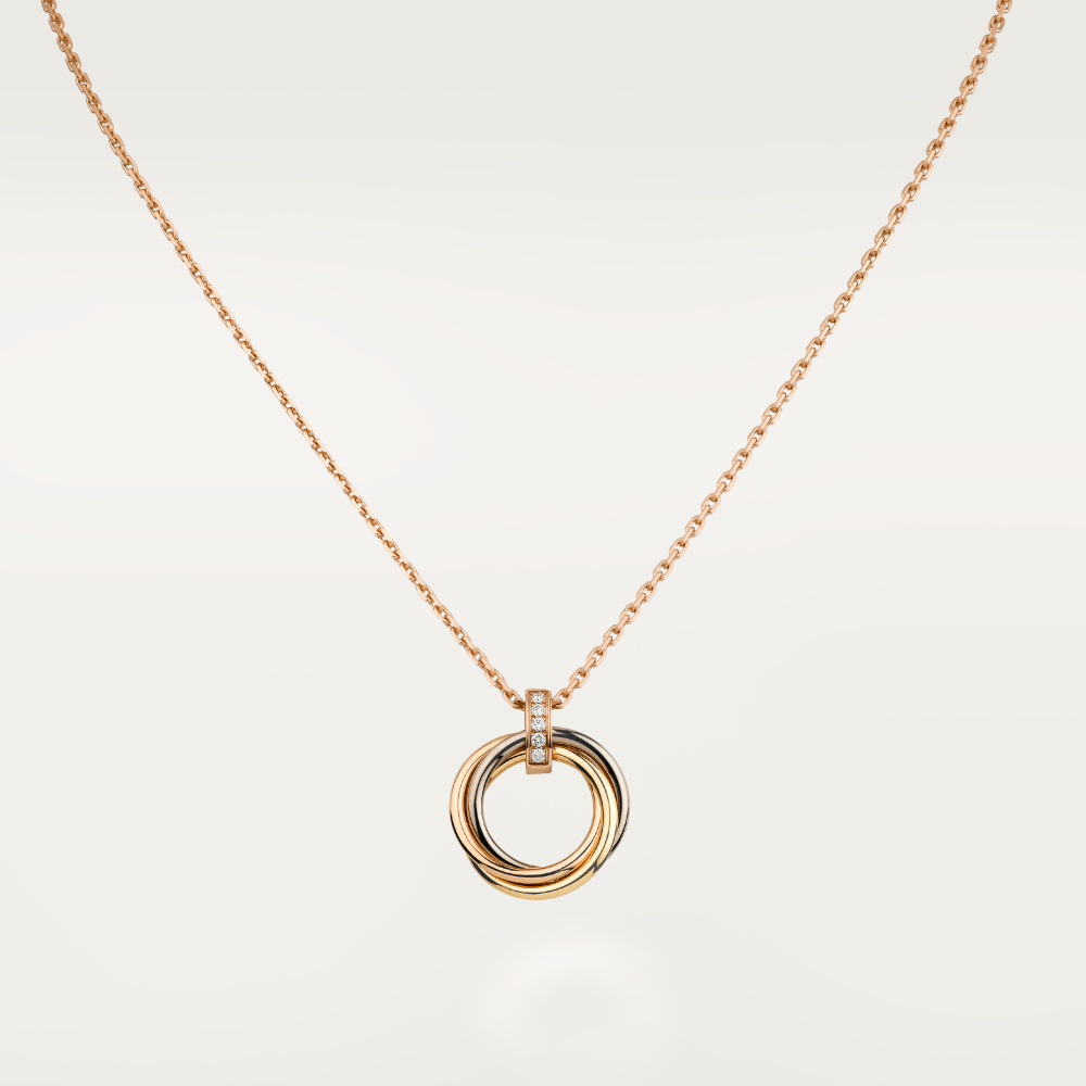 [Clover Jewelry]TRINITY NECKLACE GOLD  DIAMONDS
