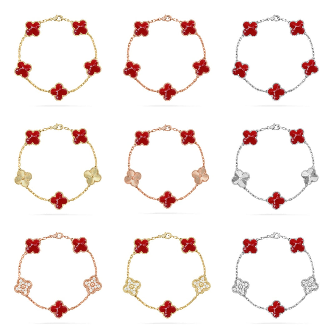 [Clover Jewelry]CLOVER 5 MOTIF RED PATTERN BRACELET COLLECTION
