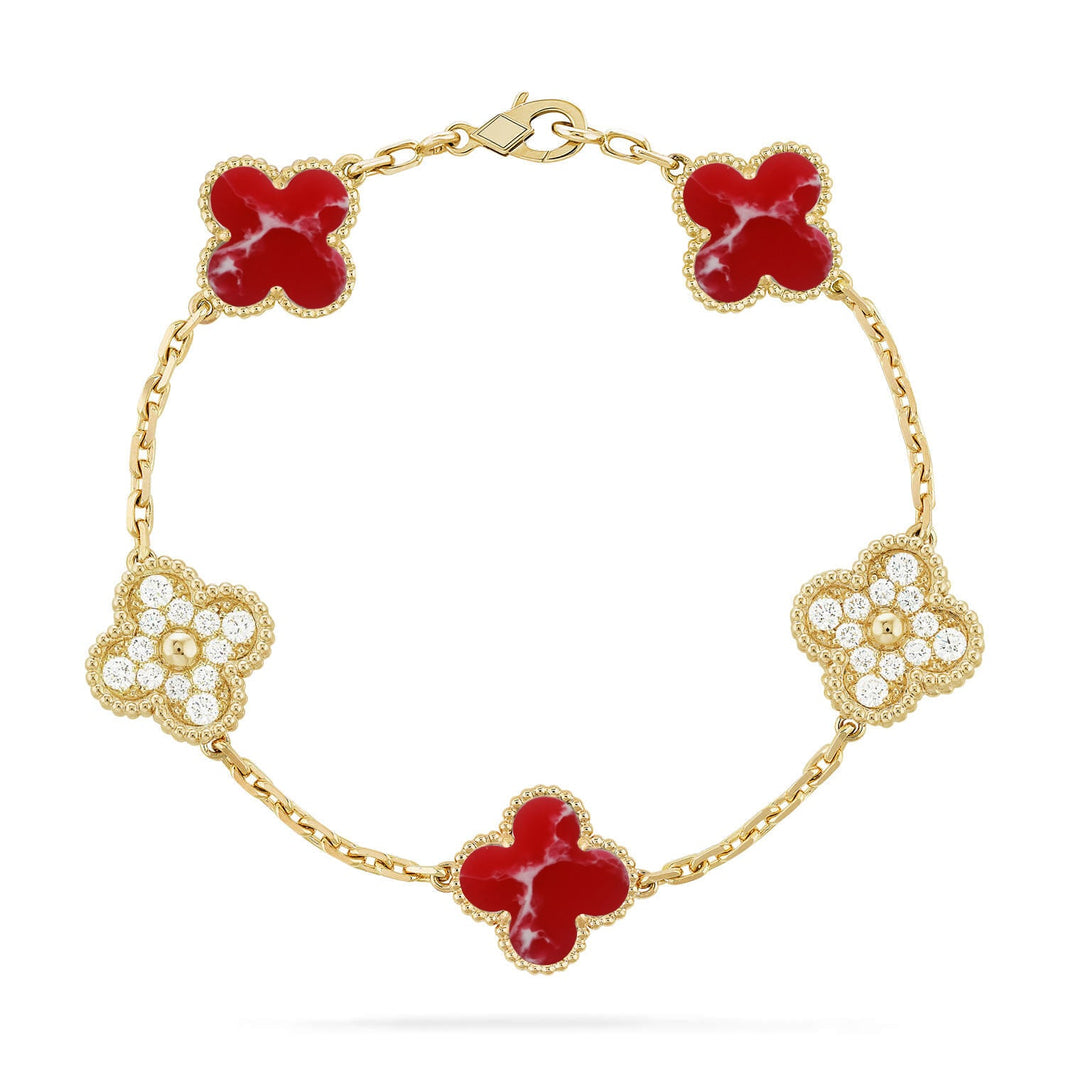 [Clover Jewelry]CLOVER 5 MOTIF RED PATTERN BRACELET COLLECTION