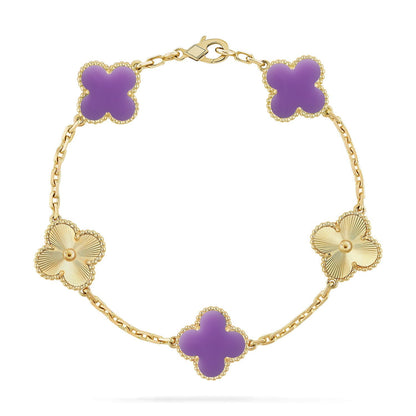 [Clover Jewelry]CLOVER 5 MOTIF LIGHT PURPLE BRACELET COLLECTION