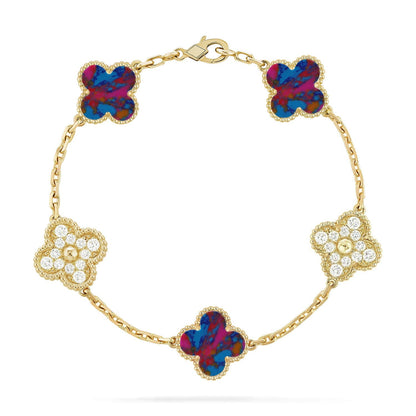 [Clover Jewelry]CLOVER 5 MOTIF COLOR GEMSTONES BRACELET COLLECTION