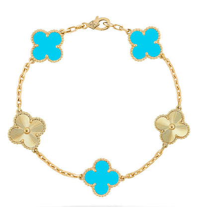 [Clover Jewelry] CLOVER 5 MOTIF TURQUOISE BRACELET COLLECTION