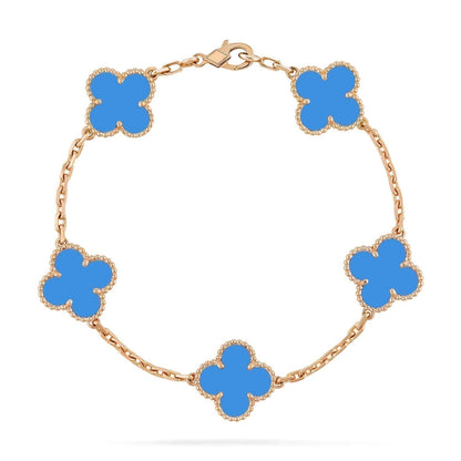 [Clover Jewelry]CLOVER 5 MOTIFS BLUE AGATE BRACELET