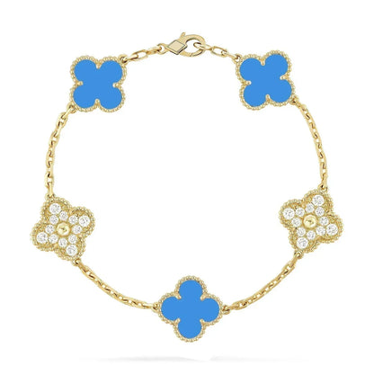 [Clover Jewelry] CLOVER 5 MOTIF BLUE AGATE BRACELET COLLECTION