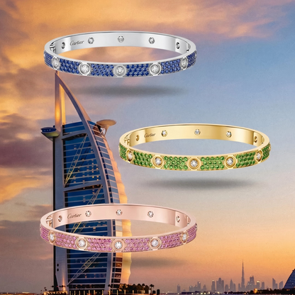[Clover Jewelry]2026 PAVE GEMSTONE LOVE BRACELET 6.1MM 10 DIAMONDS
