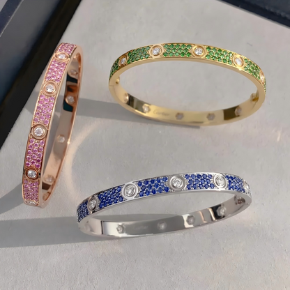 [Clover Jewelry]2026 PAVE GEMSTONE LOVE BRACELET 6.1MM 10 DIAMONDS