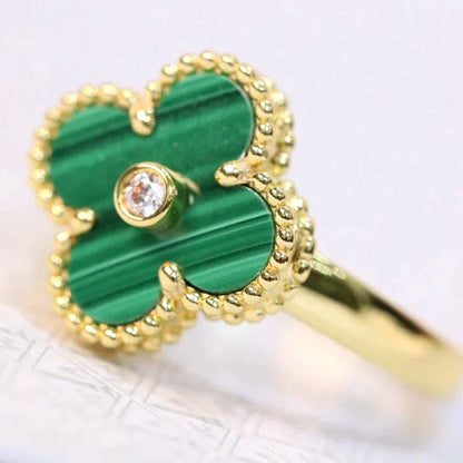 [Clover Jewelry]CLOVER MALACHITE RING GOLD DIAMOND