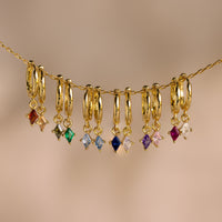 Birthstone Drop Huggies