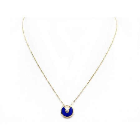 [Clover Jewelry]AMULETTE ROSE GOLD AGATE NECKLACE