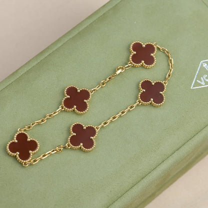 [Clover Jewelry] CLOVER 5 MOTIF RED CORNELIAN BRACELET COLLECTION