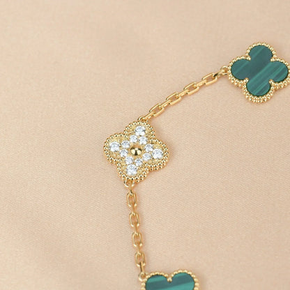 [Clover Jewelry] CLOVER 5 MOTIF MALACHITE BRACELET COLLECTION