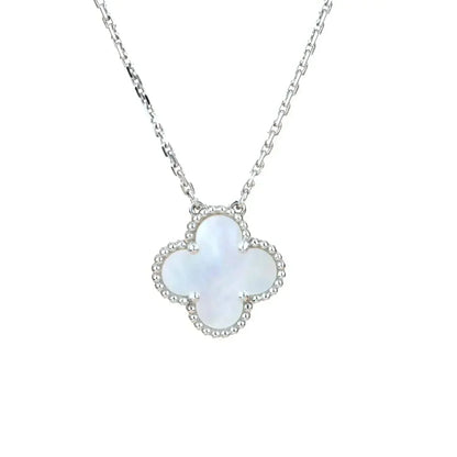 [Clover Jewelry]CLOVER  15MM WHITE MOTHER-OF-PEARL SILVER