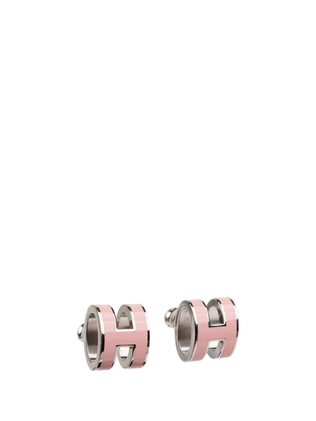 [Clover Jewelry]MINI POP H SILVER EARRINGS PINK