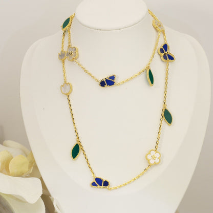 [Clover Jewelry] LUCKY SPRING BUTTERFLY 15 FLOWER NECKLACE