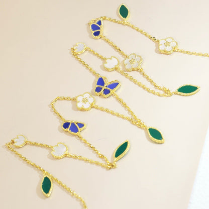 [Clover Jewelry] LUCKY SPRING BUTTERFLY 15 FLOWER NECKLACE