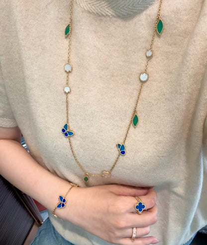 [Clover Jewelry] LUCKY SPRING BUTTERFLY 15 FLOWER NECKLACE