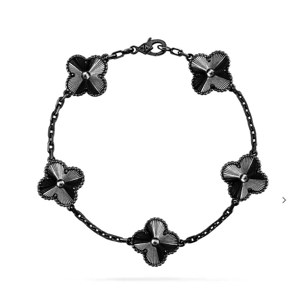[Clover Jewelry]CLOVER 5 MOTIF BLACK BRACELET