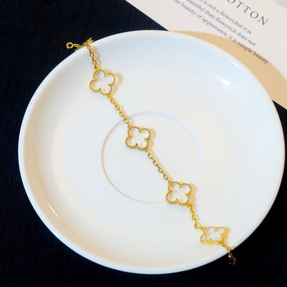 [Clover Jewelry]CLOVER 5 MOTIF ROCK CRYSTAL BRACELET