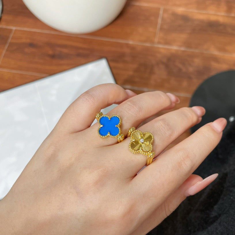 [Clover Jewelry]CLOVER RIVERSIBLE BLUE AGATE RING