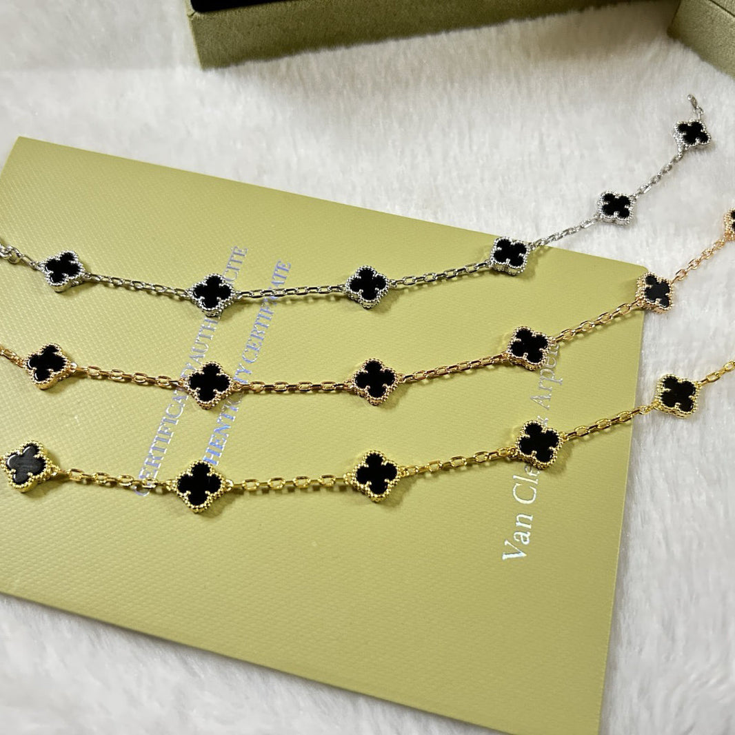 [Clover Jewelry]CLOVER 6 MOTIF  ONYXS BRACELET