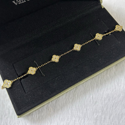 [Clover Jewelry]CLOVER 6 MOTIF DIAMOND BRACELET
