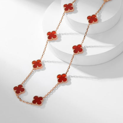 [Clover Jewelry]CLOVER 10 MOTIFS CARNELIAN NECKLACE