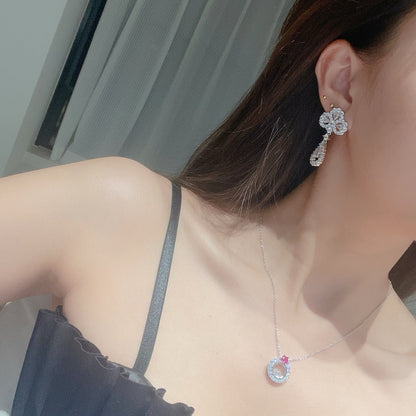 [Clover Jewelry]LOOP EARRINGS FULL MOTIF DIAMOND