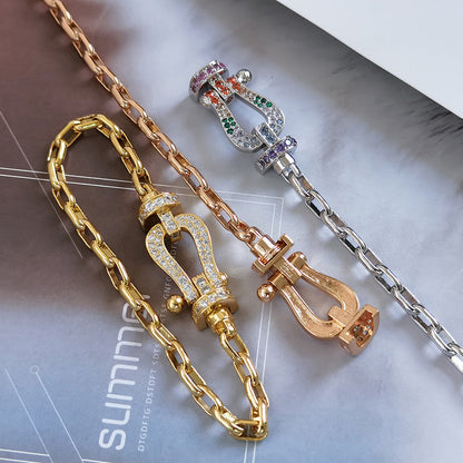 [Clover Jewelry]FORCE LARGE HORSESHOE CLASP  METAL BRACELET