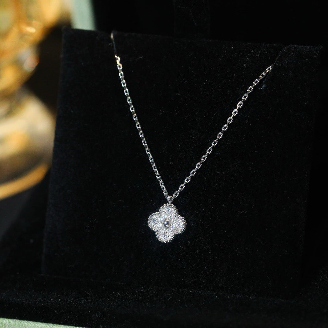[Clover Jewelry]CLOVER MINI 9.5MM PENDANT DIAMOND NECKLACE