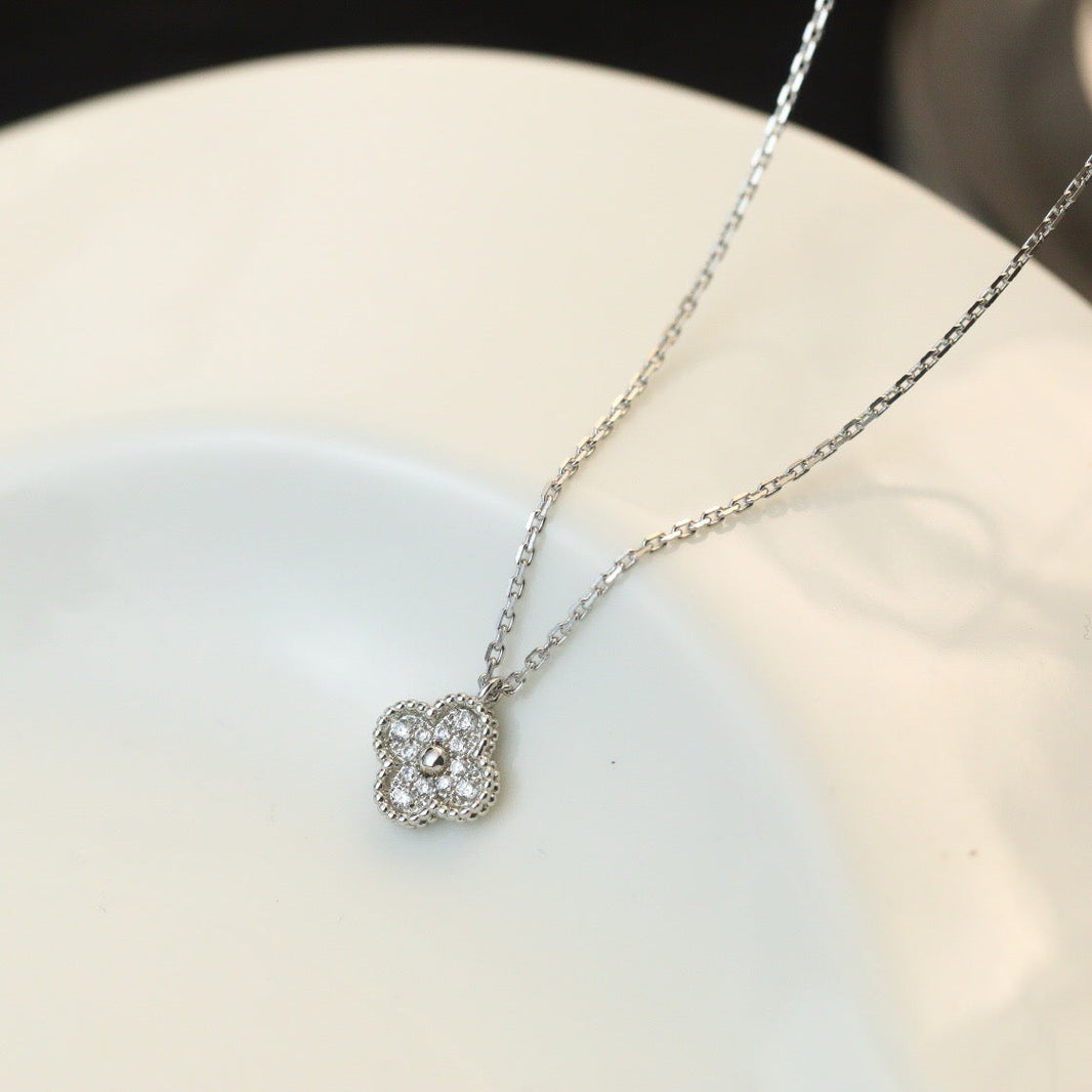 [Clover Jewelry]CLOVER MINI 9.5MM PENDANT DIAMOND NECKLACE