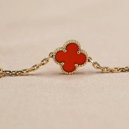 [Clover Jewelry] CLOVER 5 MOTIF RED CORNELIAN BRACELET COLLECTION