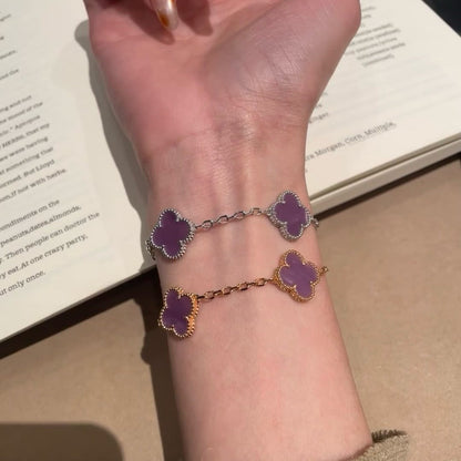 [Clover Jewelry]CLOVER  5 MOTIFS  PURPLE VIOLET BRACELET
