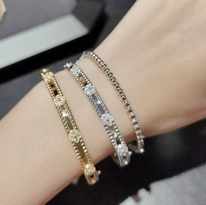 [Clover Jewelry]CLOVER BRACELET 4MM DIAMONDS