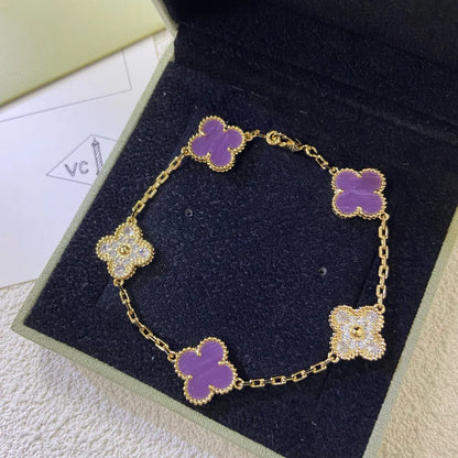 [Clover Jewelry] CLOVER 5 MOTIF VIOLET BRACELET COLLECTION