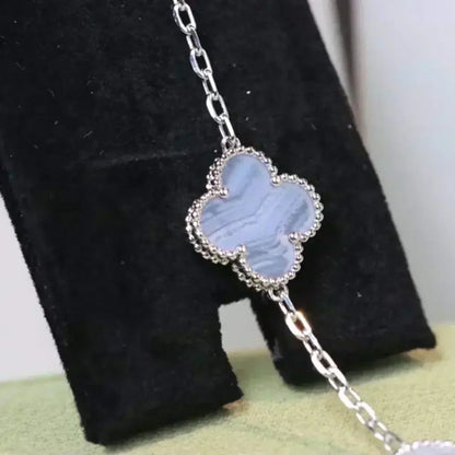 [Clover Jewelry] CLOVER 5 MOTIF PURPLE CHALCEDONY BRACELET COLLECTION