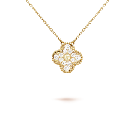 [Clover Jewelry]CLOVER 15MM DIAMOND SINGLE FLOWER NECKLACE