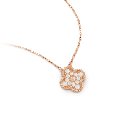 [Clover Jewelry]CLOVER 15MM DIAMOND SINGLE FLOWER NECKLACE