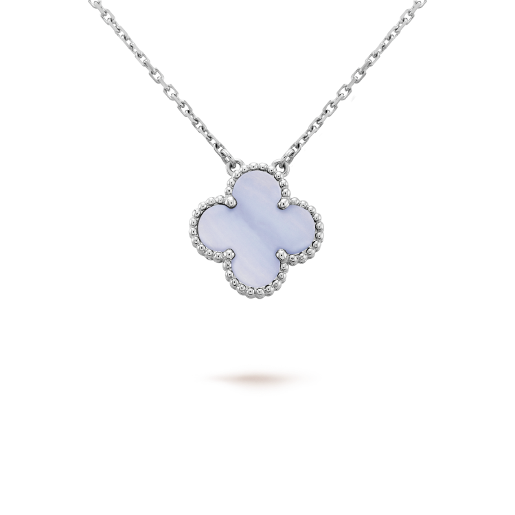 [Clover Jewelry]CLOVER 15MM BLUE CHALCEDONY NECKLACE SILVER