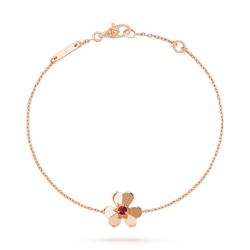 [Clover Jewelry]FRIVOLE GOLD FLOWER PINK MALACHITE BRACELET