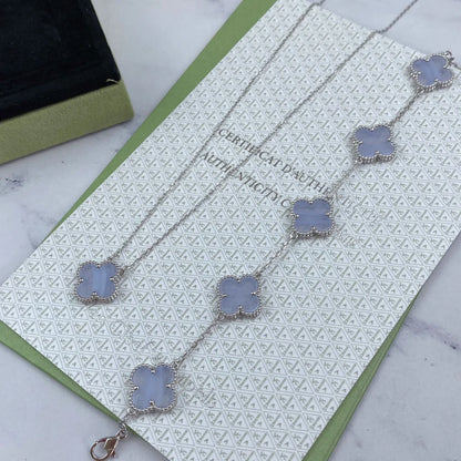 [Clover Jewelry] CLOVER 5 MOTIF PURPLE CHALCEDONY BRACELET COLLECTION