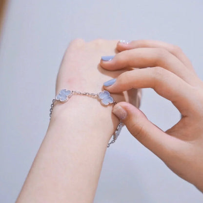 [Clover Jewelry] CLOVER 5 MOTIF PURPLE CHALCEDONY BRACELET COLLECTION