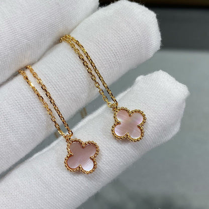 [Clover Jewelry]CLOVER 9.5MM PINK MOTHER OF PEARL SINGLE FLOWER NECKLACE