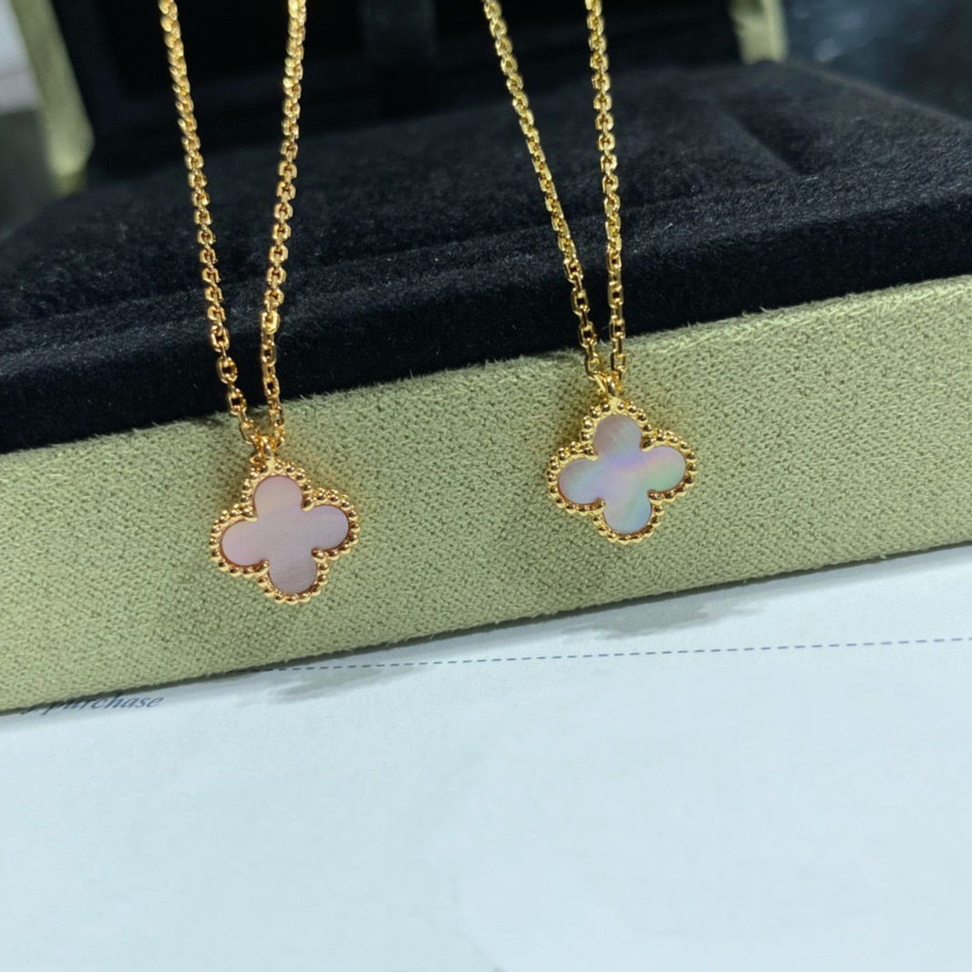 [Clover Jewelry]CLOVER 9.5MM PINK MOTHER OF PEARL SINGLE FLOWER NECKLACE