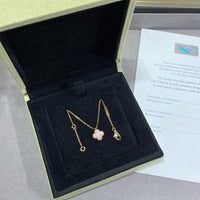 [Clover Jewelry]CLOVER 15MM PINK MOTHER-OF-PEARL SINGLE FLOWER NECKLACE
