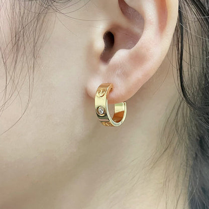 [Clover Jewelry]LOVE EARRINGS 5.7MM 2 DIAMONDS
