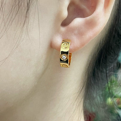 [Clover Jewelry]LOVE EARRINGS 5.7MM 2 DIAMONDS